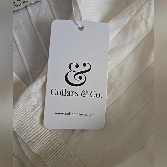 Nwt Collars & Co Mens Luxury Knit Polo Shirt Sweater Medium Beige - Picture 7 of 7